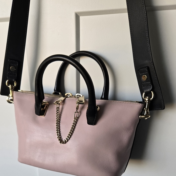 Chloe Pink and Black Satchel with Gold Accents - Picture 10 of 16